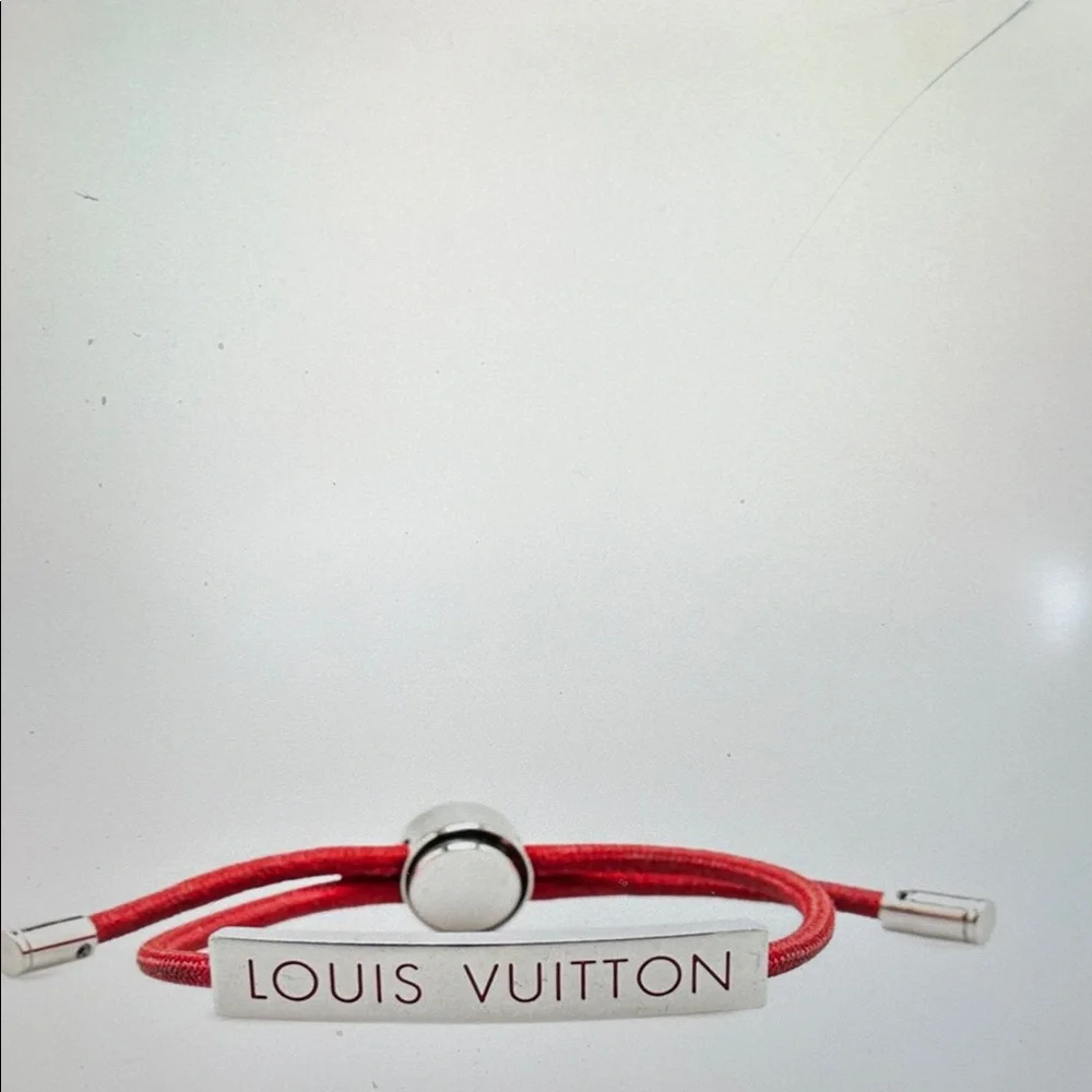 Louis Vuitton Red and Silver Bracelet